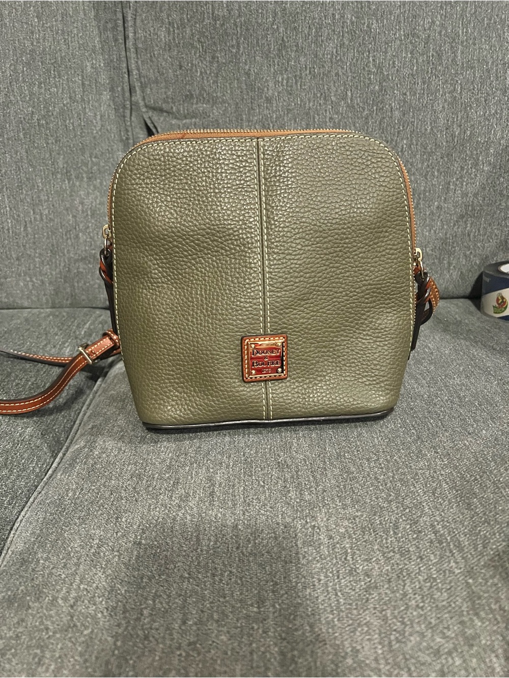 Dooney & Bourke Olive Green Pebble Leather Crossbody